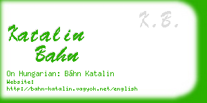 katalin bahn business card